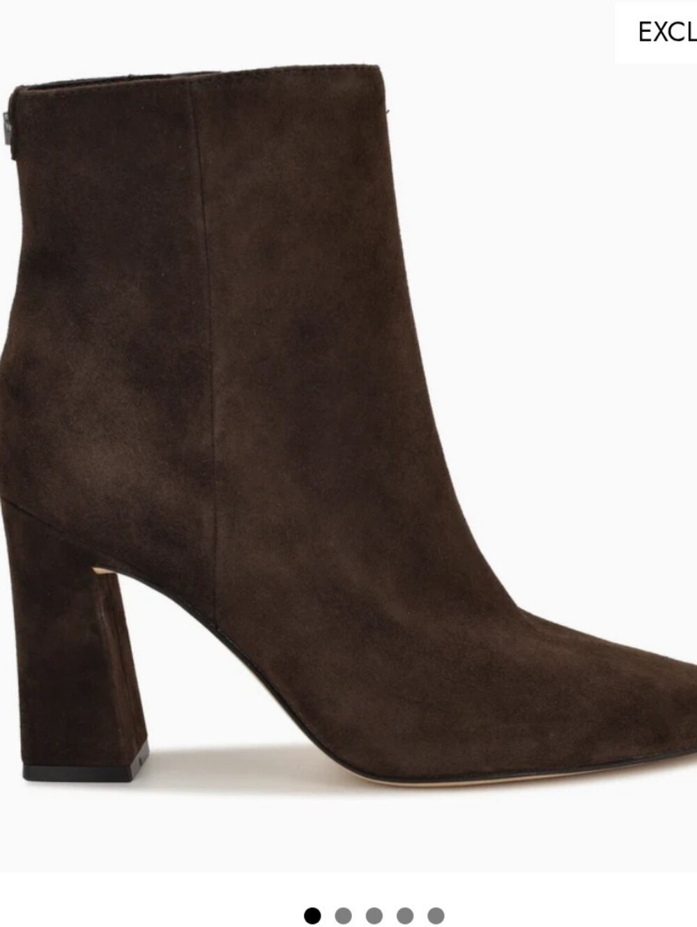 Nine WEST Reraye Suede Block Heel Ankle Boot - Dark Brown